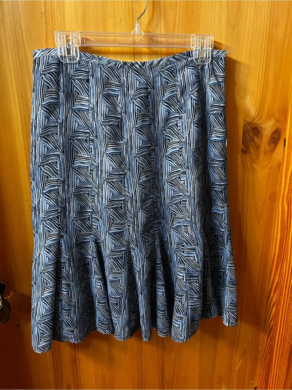 Blue Geometric A-Line Women's Skirt
